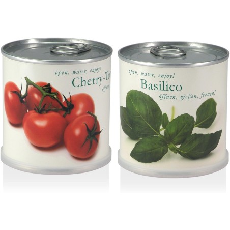 MacFlowers® Blumen in der Dose Geschenk Set Cherry Tomato - Basilico