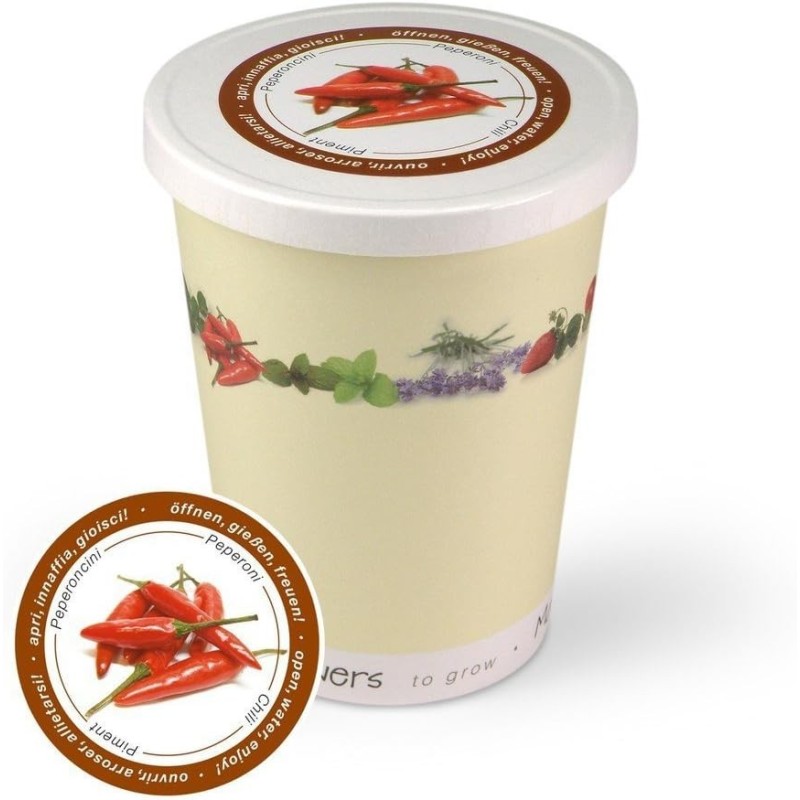 MacFlowers® Extragifts Blumen im Becher to Grow - Chili/Peperoni